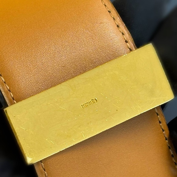 Vintage Hermès Ebene brown CROC collier de chien crocodile belt main image 10